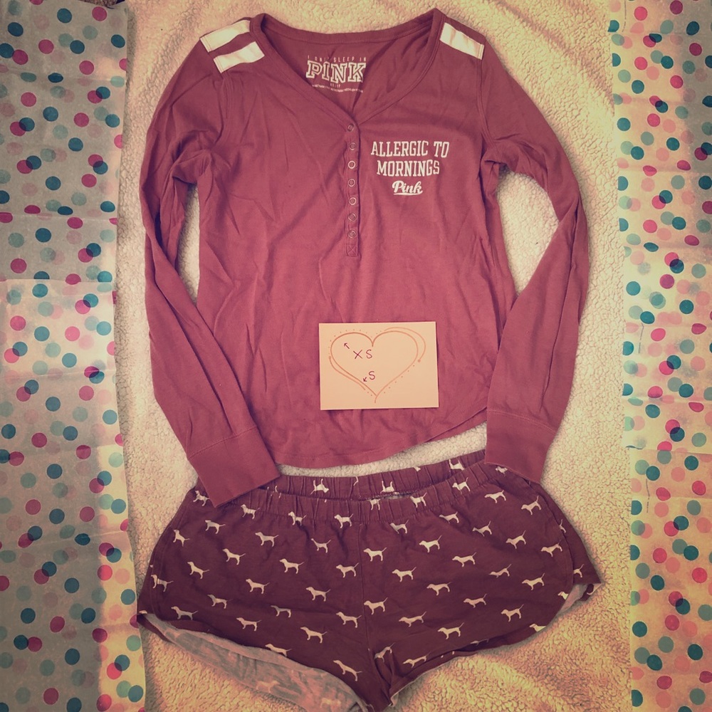 PINK Victoria’s Secret pajamas XS top S shorts